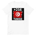 T-shirt Tunisie +216 Blanc, vue de face