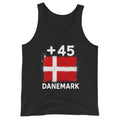Débardeur Danemark +45 noir - vue de face