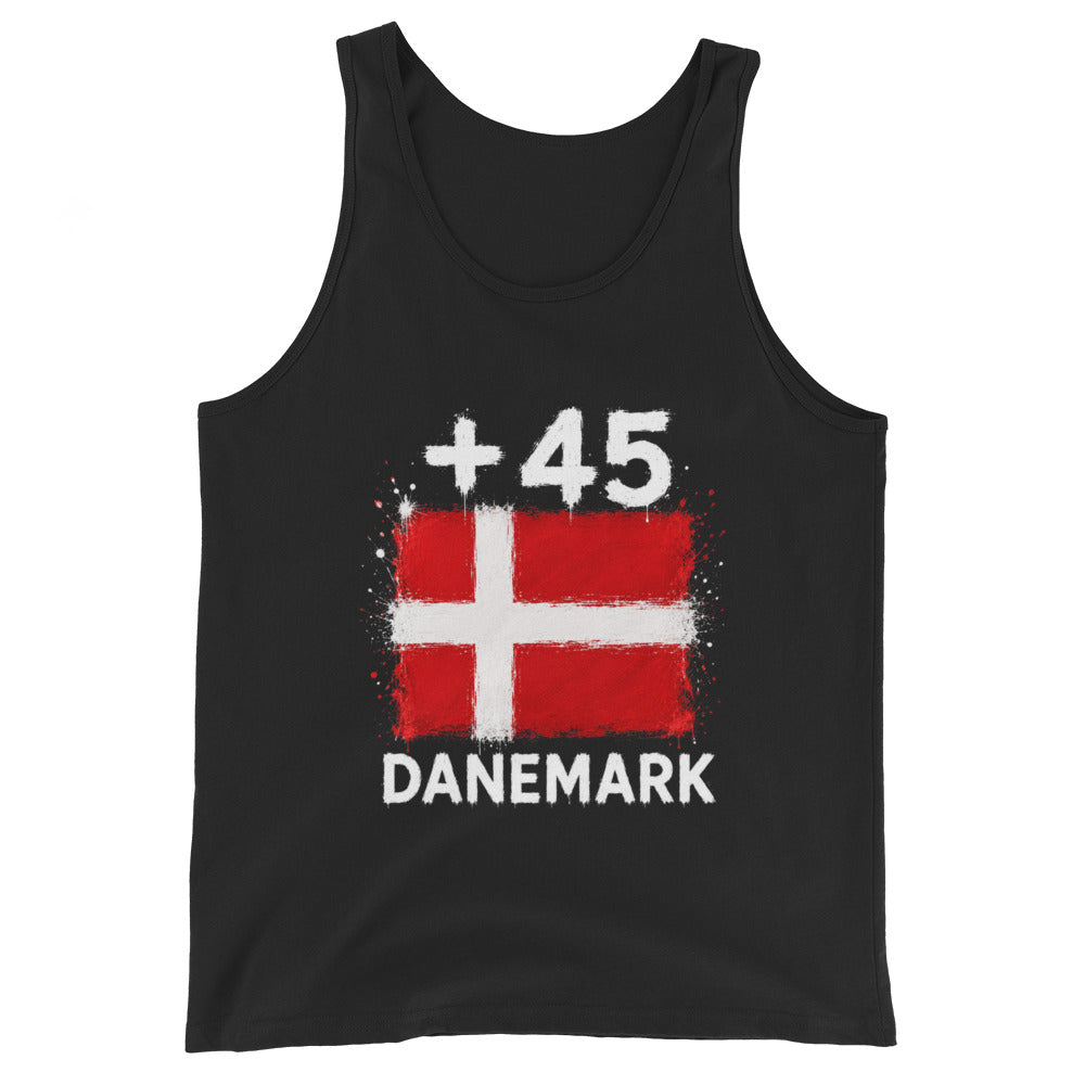 Débardeur Danemark +45 noir - vue de face