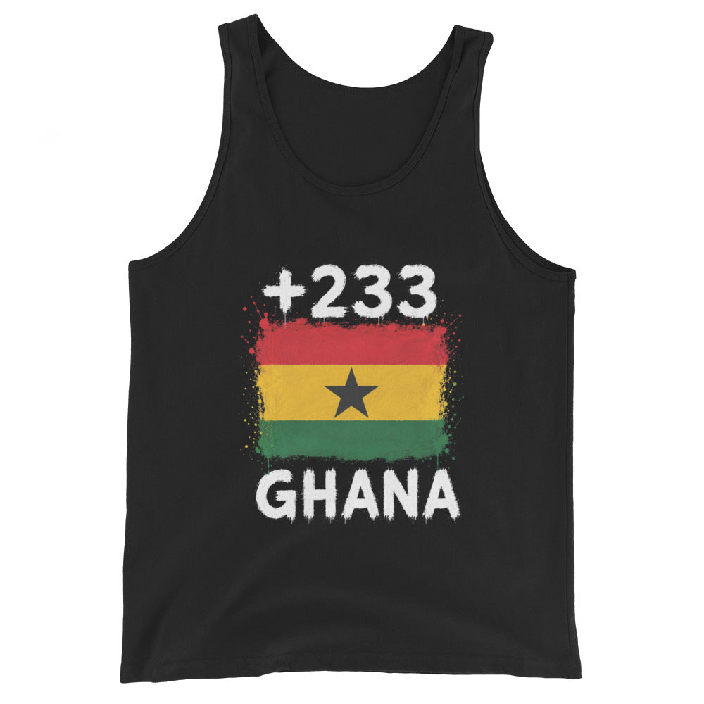 Débardeur Ghana +233 Noir - vue de face