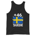 Débardeur Suède +46 - Noir avec drapeau suédois