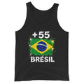 Débardeur Brésil +55 vue de face, design drapeau brésilien