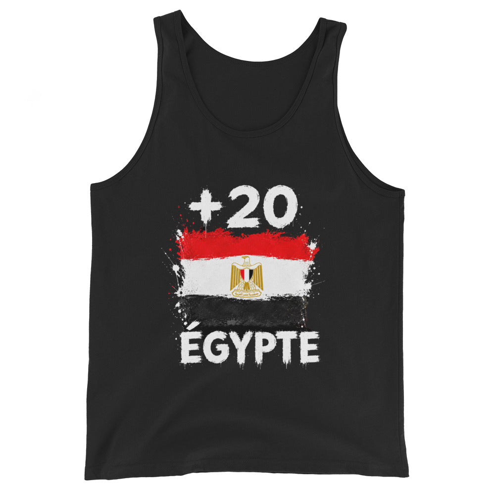 Débardeur Égypte +20 vue de face, design drapeau égyptien