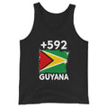 Débardeur Guyana +592 vue de face, design drapeau guyanien