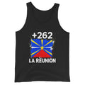 Débardeur La Réunion +262 vue de face, design drapeau réunionnais