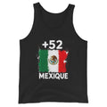 Débardeur Mexique +52 vue de face, design drapeau mexicain