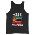 Débardeur Mozambique +258 vue de face, design drapeau mozambicain