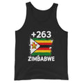Débardeur Zimbabwe +263 vue de face, design drapeau zimbabwéen