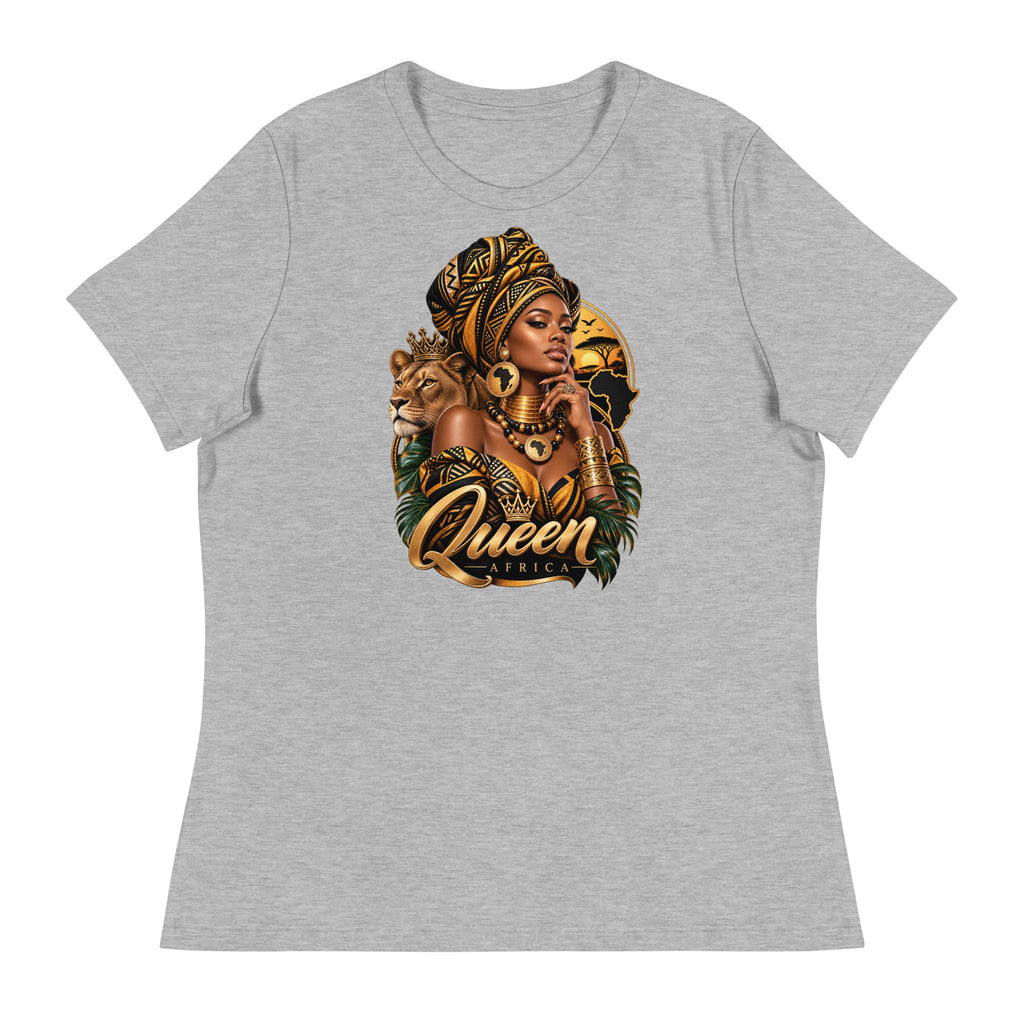 T-shirt Gris Queen Africa - vue de face - African Generation