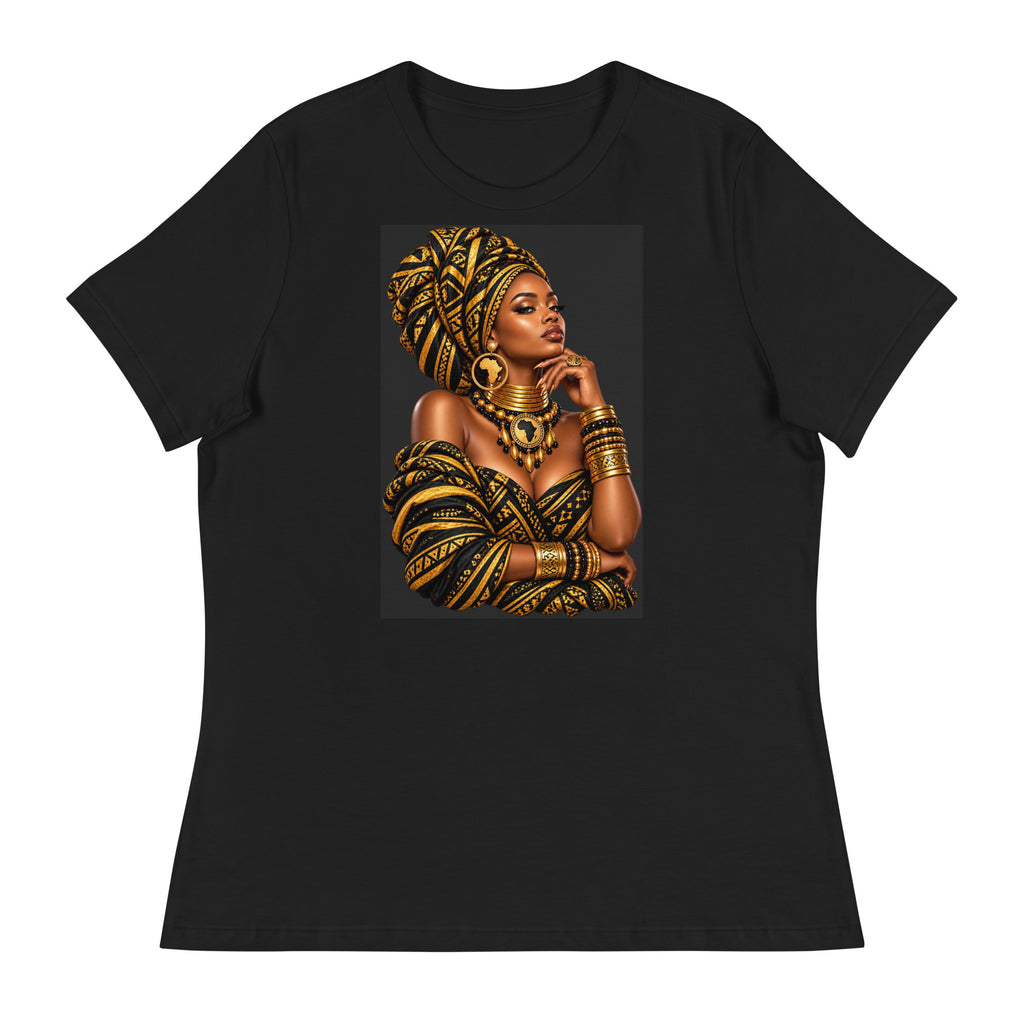 T-shirt Noir Queen Royale - vue de face - African Generation