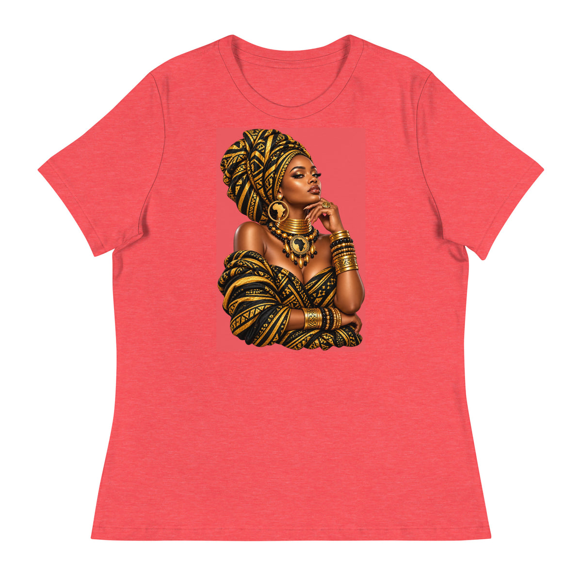 T-shirt Rouge Queen Royale - vue de face - African Generation