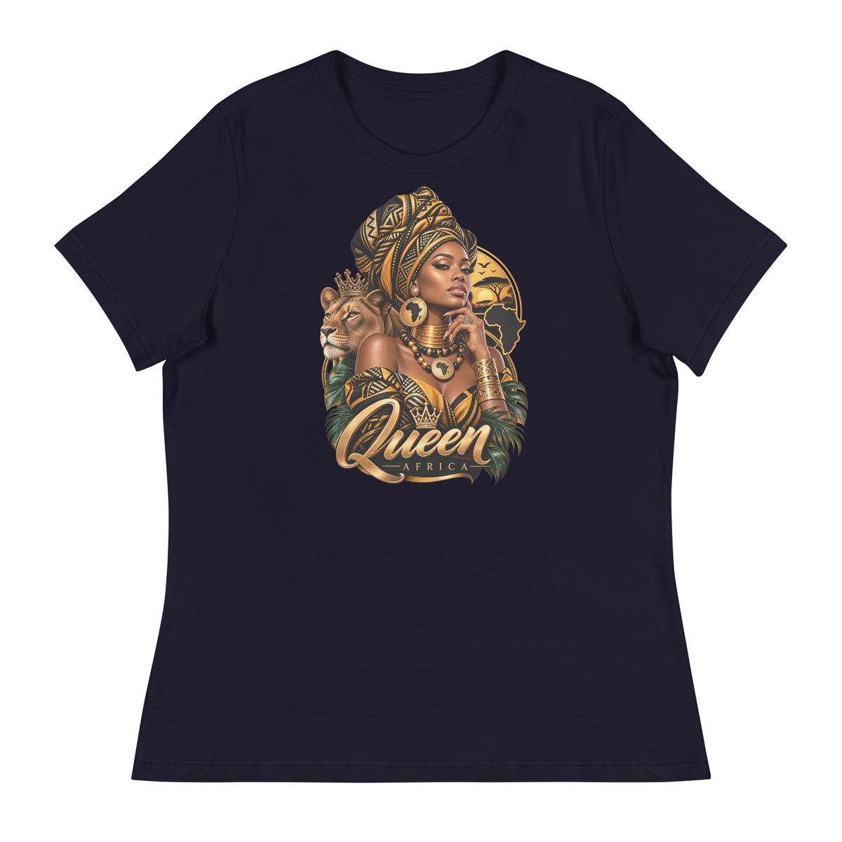 T-shirt Marine Queen Africa - vue de face - African Generation